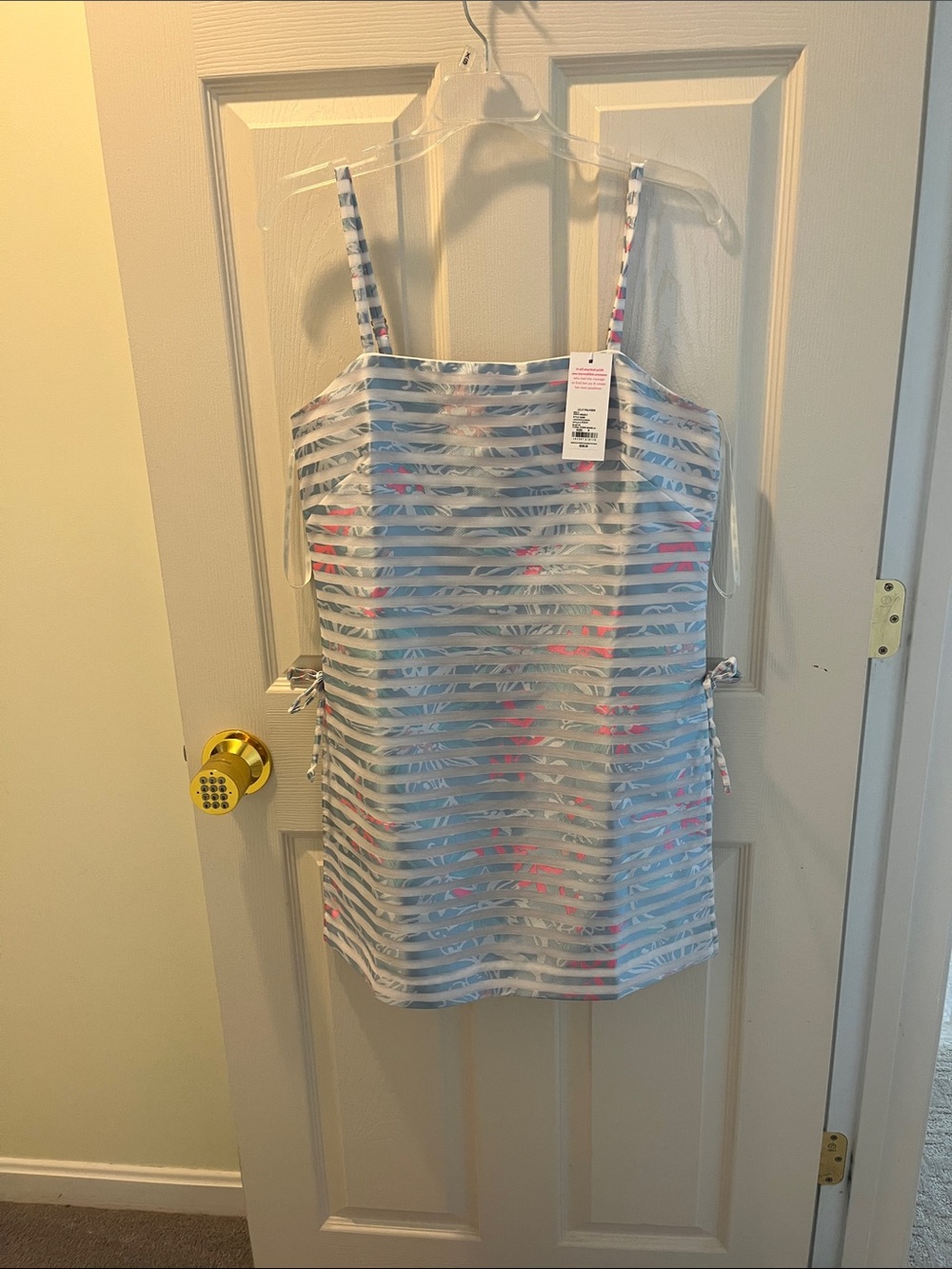 Lilly Pulitzer White & Light Blue Striped Sleeveless Romper